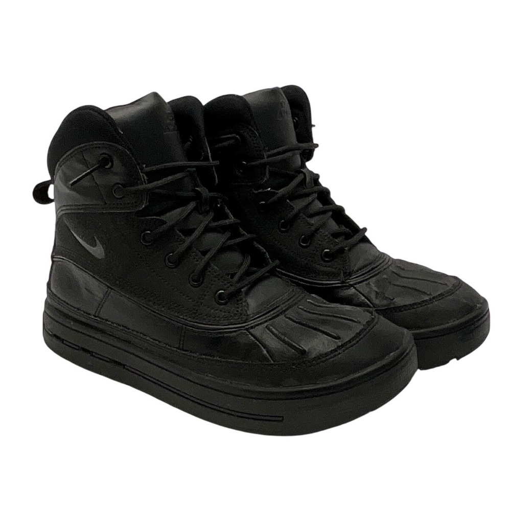 Nike ACG Woodside 2 High Triple Black Youth Outdoor Winter Hiking Boots 6.5Y